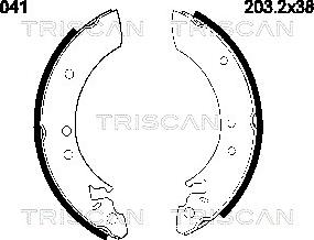 Triscan 8100 13501 - Комплект гальм, барабанний механізм autocars.com.ua