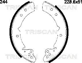 Triscan 8100 13525 - Комплект гальм, барабанний механізм autocars.com.ua