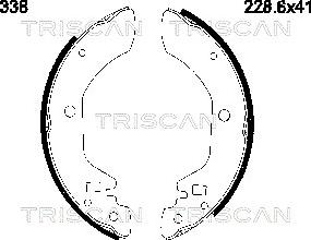 Triscan 8100 14338 - Комплект гальм, барабанний механізм autocars.com.ua