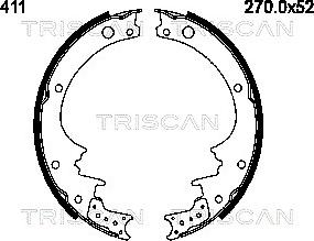 Triscan 8100 14411 - Комплект тормозных колодок, барабанные autodnr.net