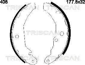 Triscan 8100 16408 - Комплект гальм, барабанний механізм autocars.com.ua