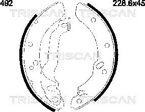 Triscan 8100 16492 - Комплект тормозных колодок, барабанные avtokuzovplus.com.ua