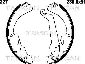 Triscan 8100 16517 - Комплект гальм, барабанний механізм autocars.com.ua