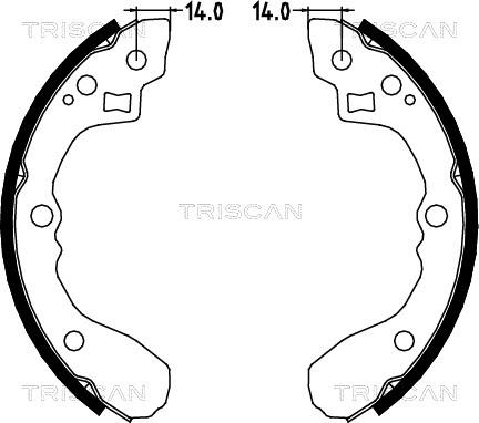 Triscan 8100 18002 - Комплект гальм, барабанний механізм autocars.com.ua