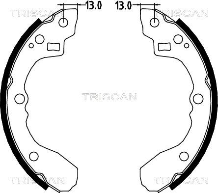 Triscan 8100 18590 - Комплект гальм, барабанний механізм autocars.com.ua