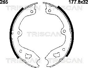 Triscan 8100 27265 - Комплект гальм, ручник, парковка autocars.com.ua