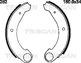 Triscan 8100 38262 - Комплект гальм, барабанний механізм autocars.com.ua