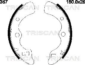 Triscan 8100 40367 - Комплект тормозных колодок, барабанные avtokuzovplus.com.ua