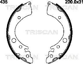 Triscan 8100 40435 - Комплект тормозных колодок, барабанные avtokuzovplus.com.ua