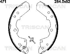 Triscan 8100 60471 - Комплект гальм, барабанний механізм autocars.com.ua