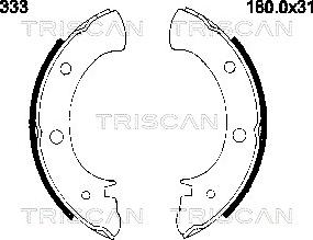 Triscan 8100 68333 - Комплект гальм, барабанний механізм autocars.com.ua