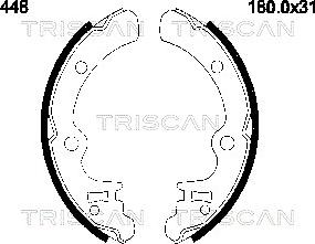 Triscan 8100 68448 - Комплект тормозных колодок, барабанные autodnr.net