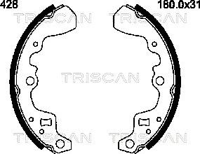 Triscan 8100 69428 - Комплект гальм, барабанний механізм autocars.com.ua