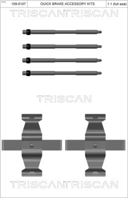 Triscan 8105 111638 - Комплектуючі, колодки дискового гальма autocars.com.ua