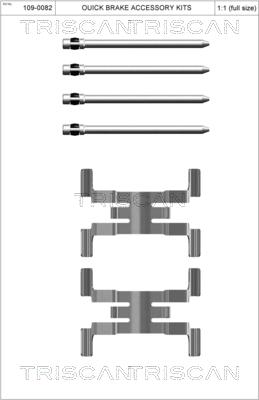 Triscan 8105 151354 - Комплектуючі, колодки дискового гальма autocars.com.ua