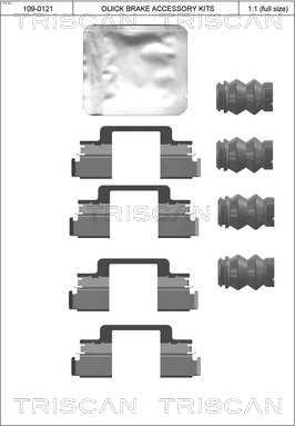 Triscan 8105 291629 - Комплектуючі, колодки дискового гальма autocars.com.ua