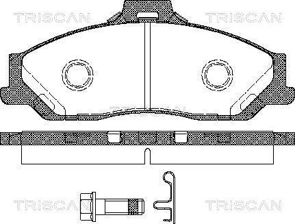 Triscan 8110 10543 - Гальмівні колодки, дискові гальма autocars.com.ua