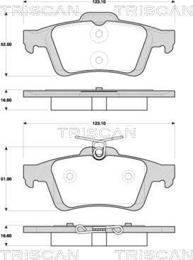 Triscan 8110 10570 - Гальмівні колодки, дискові гальма autocars.com.ua