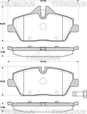 Triscan 8110 11028 - Гальмівні колодки, дискові гальма autocars.com.ua