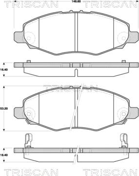 Triscan 8110 13067 - Гальмівні колодки, дискові гальма autocars.com.ua