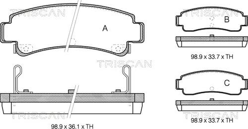 Triscan 8110 14166 - Тормозные колодки, дисковые, комплект avtokuzovplus.com.ua