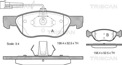 Triscan 8110 15005 - Тормозные колодки, дисковые, комплект avtokuzovplus.com.ua