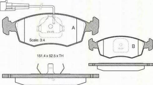 Triscan 8110 15009 - Гальмівні колодки, дискові гальма autocars.com.ua