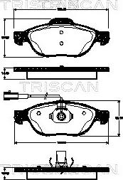 Triscan 8110 15039 - Гальмівні колодки, дискові гальма autocars.com.ua
