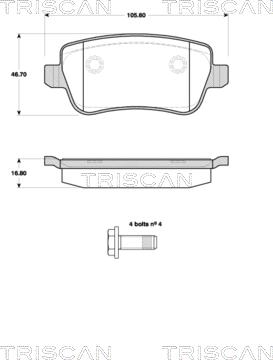 Triscan 8110 15043 - Тормозные колодки, дисковые, комплект avtokuzovplus.com.ua