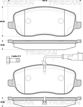 Triscan 8110 15045 - Тормозные колодки, дисковые, комплект avtokuzovplus.com.ua