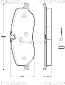 Triscan 8110 17025 - Тормозные колодки, дисковые, комплект avtokuzovplus.com.ua