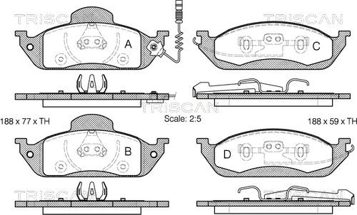 Triscan 8110 23028 - Гальмівні колодки, дискові гальма autocars.com.ua