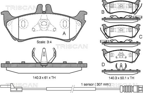 Triscan 8110 23029 - Тормозные колодки, дисковые, комплект avtokuzovplus.com.ua