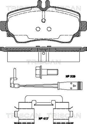 Triscan P0750322 - Гальмівні колодки, дискові гальма autocars.com.ua