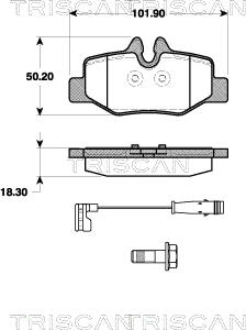 Triscan 8110 23043 - Тормозные колодки, дисковые, комплект avtokuzovplus.com.ua