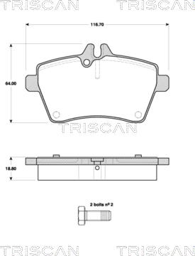 Triscan 8110 23052 - Гальмівні колодки, дискові гальма autocars.com.ua