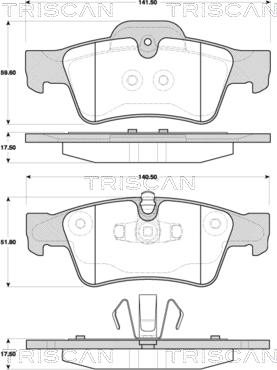 Triscan 8110 23054 - Тормозные колодки, дисковые, комплект avtokuzovplus.com.ua