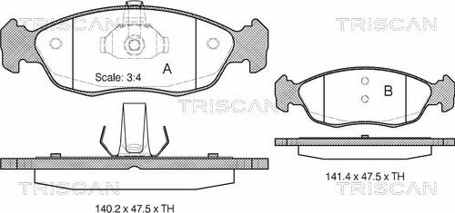 Triscan 8110 28007 - Гальмівні колодки, дискові гальма autocars.com.ua