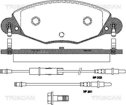 Triscan 8110 28018 - Гальмівні колодки, дискові гальма autocars.com.ua