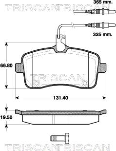 Triscan 8110 28035 - Гальмівні колодки, дискові гальма autocars.com.ua