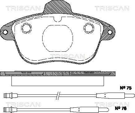 Triscan 8110 28968 - Гальмівні колодки, дискові гальма autocars.com.ua