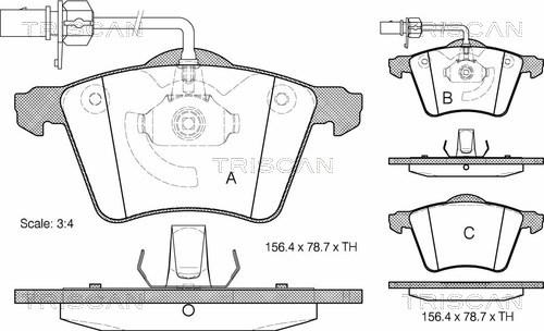 Triscan 8110 29026 - Гальмівні колодки, дискові гальма autocars.com.ua