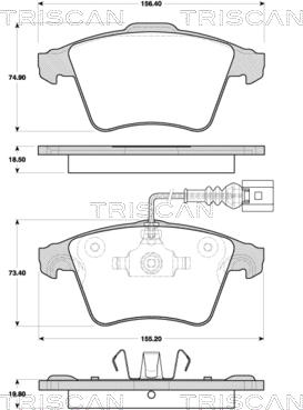 Triscan 8110 29059 - Тормозные колодки, дисковые, комплект avtokuzovplus.com.ua