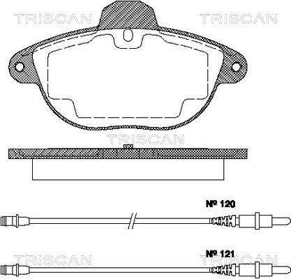 Triscan 8110 38003 - Тормозные колодки, дисковые, комплект avtokuzovplus.com.ua