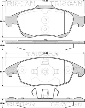 Triscan 8110 38005 - Гальмівні колодки, дискові гальма autocars.com.ua