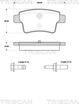 Triscan 8110 38007 - Гальмівні колодки, дискові гальма autocars.com.ua