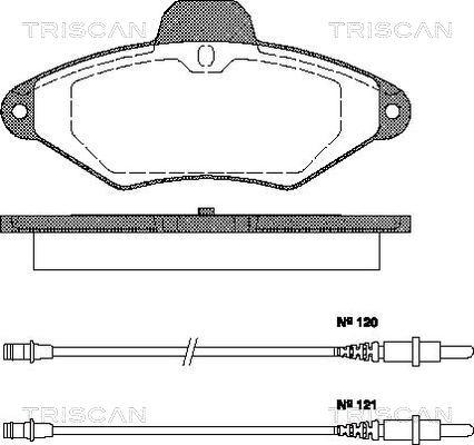 Triscan 8110 38156 - Тормозные колодки, дисковые, комплект avtokuzovplus.com.ua