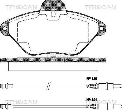 Triscan 8110 38180 - Тормозные колодки, дисковые, комплект avtokuzovplus.com.ua