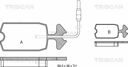 Triscan 8110 38716 - Гальмівні колодки, дискові гальма autocars.com.ua