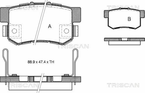 Triscan 8110 40058 - Гальмівні колодки, дискові гальма autocars.com.ua